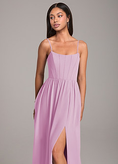 Azazie Kailee Bridesmaid Dresses Candy Pink A-Line with Pockets Chiffon Dress image2