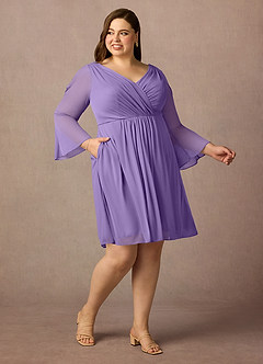 Azazie Teraso Mother of the Bride Dresses Tahiti A-Line Pleated Mesh Dress image12