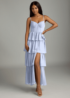 Azazie Kaiden Bridesmaid Dresses Ice A-Line Sweetheart Neckline Chiffon Dress image1