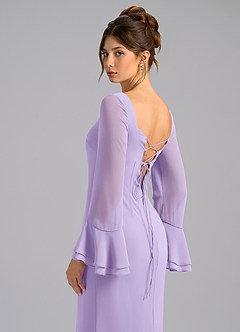 Azazie Leone Bridesmaid Dresses Lilac Mermaid Corset Chiffon Dress image2