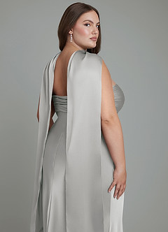 Azazie Saylor Bridesmaid Dresses Silver Mermaid Strapless Stretch Satin Dress image19