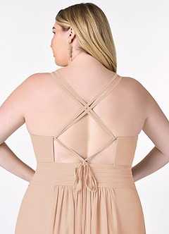 Azazie Farren Bridesmaid Dresses English Rose A-Line Pleated Chiffon Convertible Dress image13