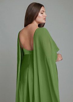 Azazie Stefania Robes de demoiselle d'honneur Robe Trapèze en Satin extensible Basilic image15