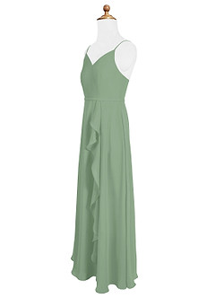 Azazie Naeem Junior Matcha A-Line Ruched Chiffon Dress image6
