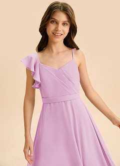 Azazie Kelsea Junior Klä av A-Line i Chiffong Rynkad image7