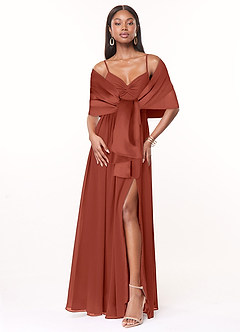 Azazie Aleena Matte Satin Shawl