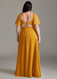 Azazie Chloe Bridesmaid Dresses Butterscotch A-Line Sweetheart Neckline Chiffon Dress image8
