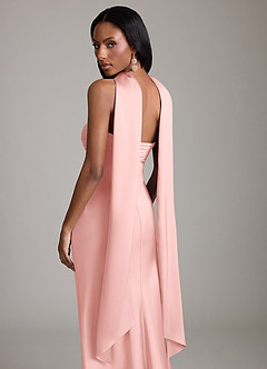 Azazie Saylor Robes de demoiselle d'honneur Robe Sirène en Satin extensible Sans bretelles Rose Poudré image7