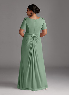 Azazie Bessie Mother of the Bride Dresses Matcha A-Line Pleated Mesh Dress image8