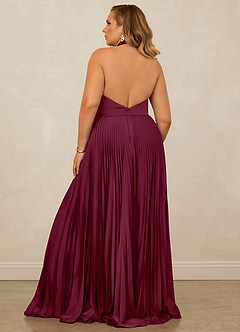 Christian Siriano Bridal for Azazie 1007 Bridesmaid Dresses Mulberry A-Line Pleated Stretch Satin Dress image11