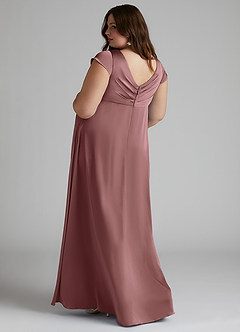 Azazie Allessia Maternity Bridesmaid Dresses A-Line Pleated Stretch Satin Floor-Length Dress image9