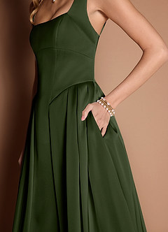 Eirlys Olive Green Midi Dress image2