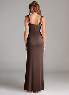 Azazie Denice Abiti da Damigella Abito Tubino in Raso Elasticizzato Plissettato Ganache image4