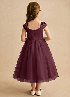 Azazie Yosemite Robe Demoiselle D'honneur Fillette Robe Princesse en Tulle Encolure en Forme de Cœur Cabernet image2