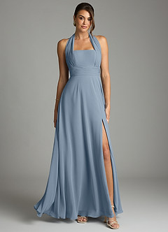 Azazie Tamira Suknie dla druhen Linia A Pofałdowany Szyfon Do ziemi Sukienka image1