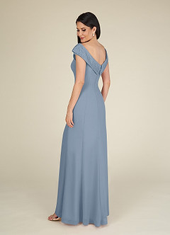 Azazie Cupid Mother of the Bride Dresses A-Line Boatneck Lace Chiffon Floor-Length Dress image4