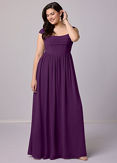 Barbie ♥ Azazie Bridesmaid Dresses Grape A-Line Corset Chiffon Dress image9