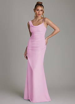 Azazie Ama Bridesmaid Dresses Candy Pink A-Line Pleated Chiffon Dress image1