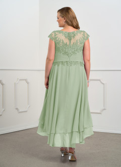 Azazie Shonda Mother of the Bride Dresses Dusty Sage Lace Chiffon Dress image2