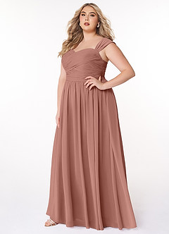Azazie Zapheira Bridesmaid Dresses Cedar Rose A-Line Ruched Chiffon Dress image7