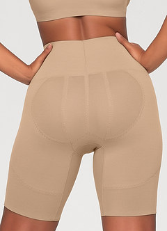 front Short gainant taille haute à double bride en C pour un effet push-up fessier puissant (rehaussement fessier effectif de 3 cm)