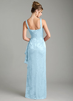Azazie Veronica Bridesmaid Dresses Sky Blue Mermaid Pleated Floral Jacquard Burnout Dress image2