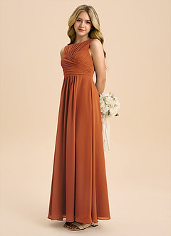 Azazie Skyla Junior Klä av A-Line i Chiffong Plisserad image1