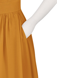 Azazie Molly Junior Vestido de Caramelo de Gasa de Corte en A con Plisado image10