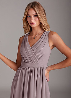Azazie Kingsley Bridesmaid Dresses Dusk A-Line Lace Chiffon Dress image6