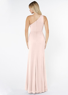 Azazie Jhene Final Sale Vintage Mauve Sheath One Shoulder Mesh Dress image2