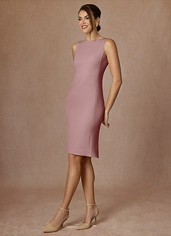 front Kennedy Zakurzona Róża Sukienka Ze Stretchem Strukturalnym