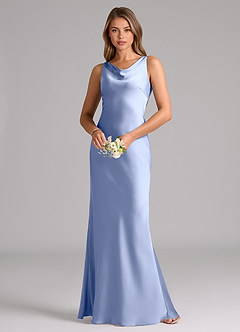 Azazie Allettie Bridesmaid Dresses Ice Mermaid Stretch Satin Dress image3