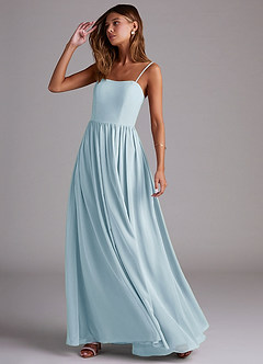 Azazie Calianna Bridesmaid Dresses Sky Blue A-Line Off the Shoulder Chiffon Convertible Dress image3