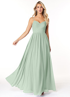 Azazie Lisbon At-home Try On Dresses Agave A-Line Sweetheart Neckline Chiffon Dress image3
