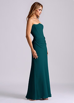 Azazie Debby Bridesmaid Dresses Pine Mermaid Strapless Chiffon Dress image5