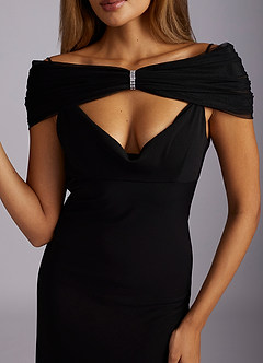 front Cinched Tulle Evening Stole