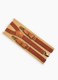 front Matching Matte Satin Pre-Tied Bow Tie & Suspenders Set