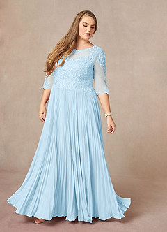 Azazie Corinne Mother of the Bride Dresses Sky Blue A-Line Sequins Chiffon Dress image10
