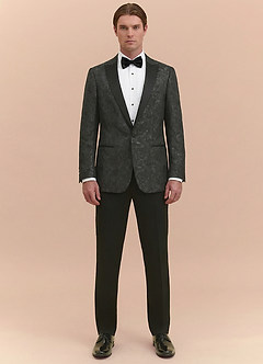 front Joseph Black Formal Jacquard Peak Lapel Tuxedo Jacket