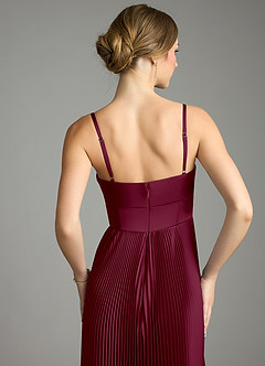 Azazie Akiko Bridesmaid Dresses Mulberry A-Line Sweetheart Neckline Stretch Satin Dress image6