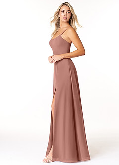 Azazie Moira Bridesmaid Dresses Cedar Rose A-Line Scoop Chiffon Dress image3