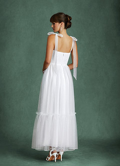 Azazie Angelica Wedding Dresses Diamond White A-Line Sweetheart Neckline Tulle Dress image10