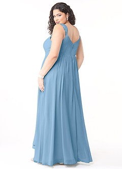 Azazie Cleobella Bridesmaid Dresses Steel Blue A-Line Sweetheart Lace Chiffon Dress image11
