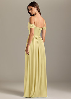 Azazie Calianna Bridesmaid Dresses Lemon Sorbet A-Line Off the Shoulder Stretch Satin Convertible Dress image10