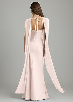 Azazie Kelsey Bridesmaid Dresses Blushing Pink Mermaid Stretch Satin Dress image2