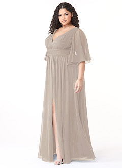 Azazie Temeka Bridesmaid Dresses Frost A-Line Ruched Chiffon Dress image9