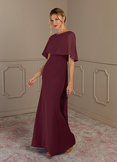 Azazie Dion Mother of the Bride Dresses Cabernet Sheath Scoop Stretch Crepe Dress image5