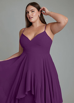 Azazie Zaina Abiti da Damigella Abito A-Line in Chiffon Uva image12