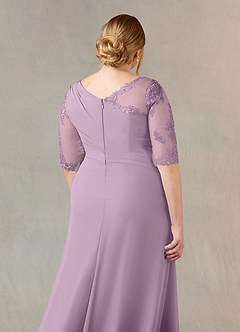 Azazie Dionysus Mother of the Bride Dresses Wisteria A-Line Boatneck Lace Chiffon Dress image11