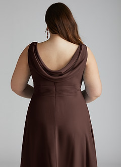Azazie Karina Bridesmaid Dresses Ganache A-Line Pleated Chiffon Dress image10
